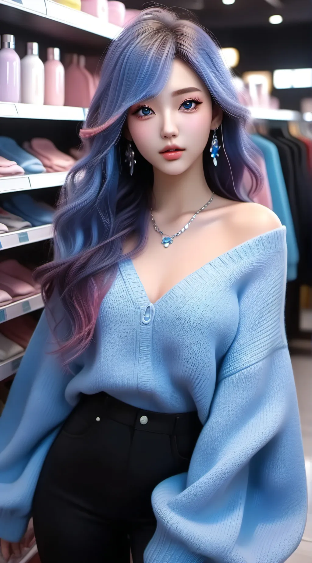 ai character: The shoplifter background