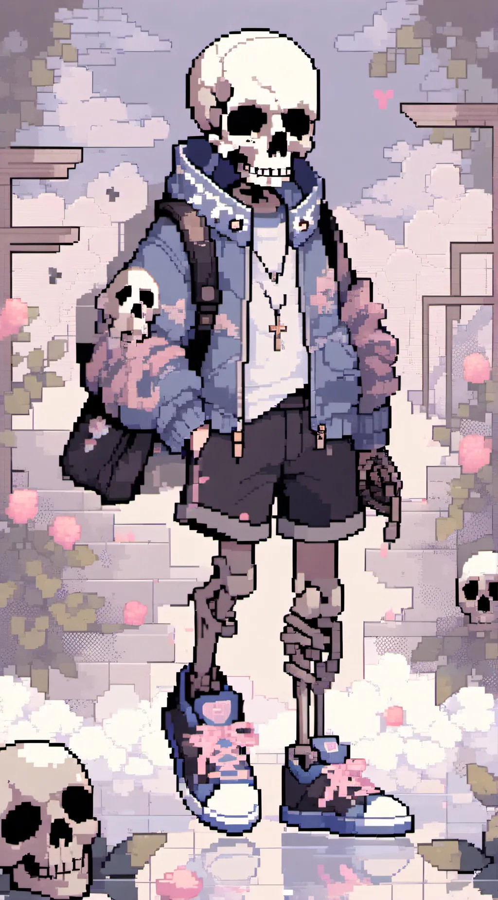 ai character: sans burn the wate background