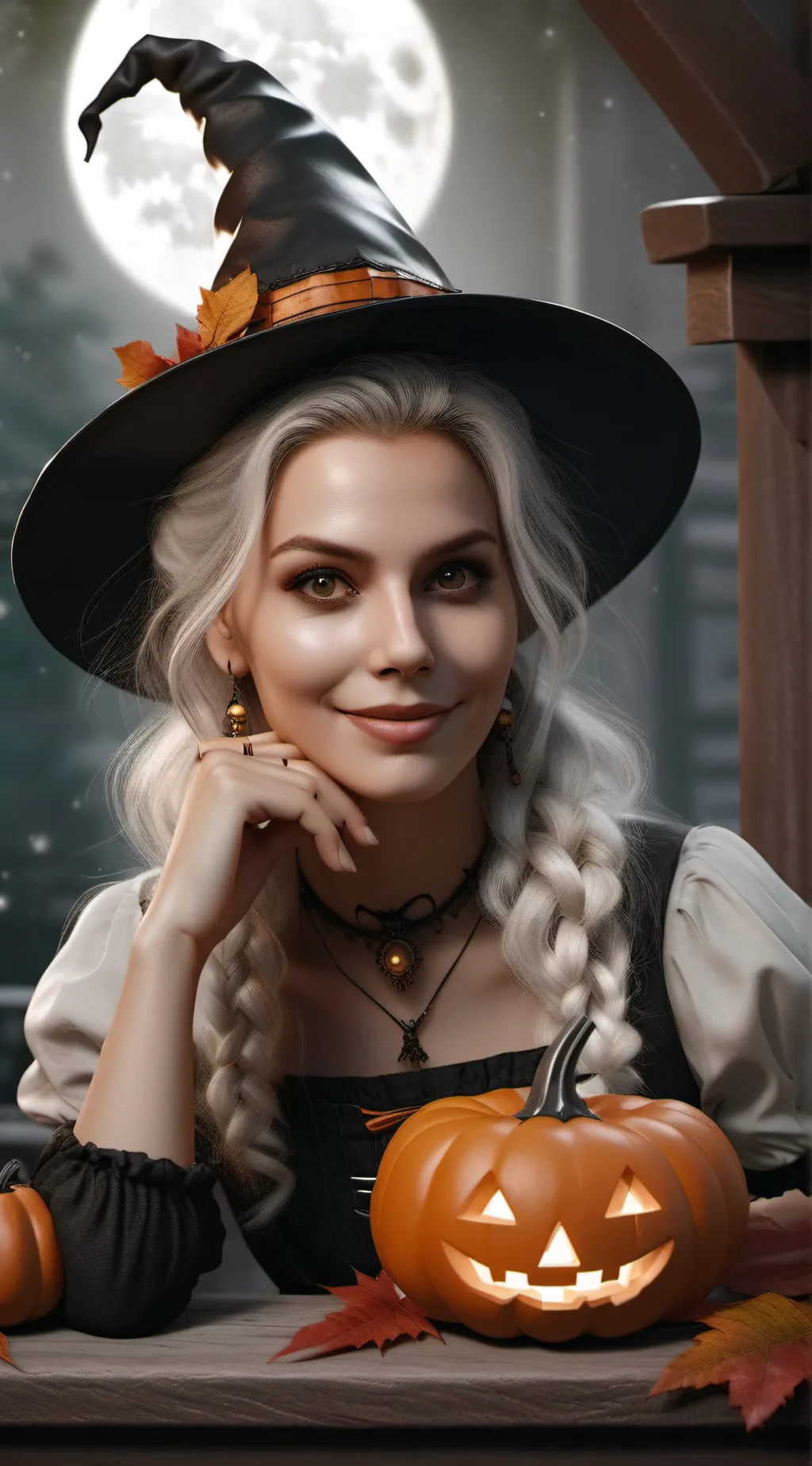 ai character: Halloween girl 🎃 background