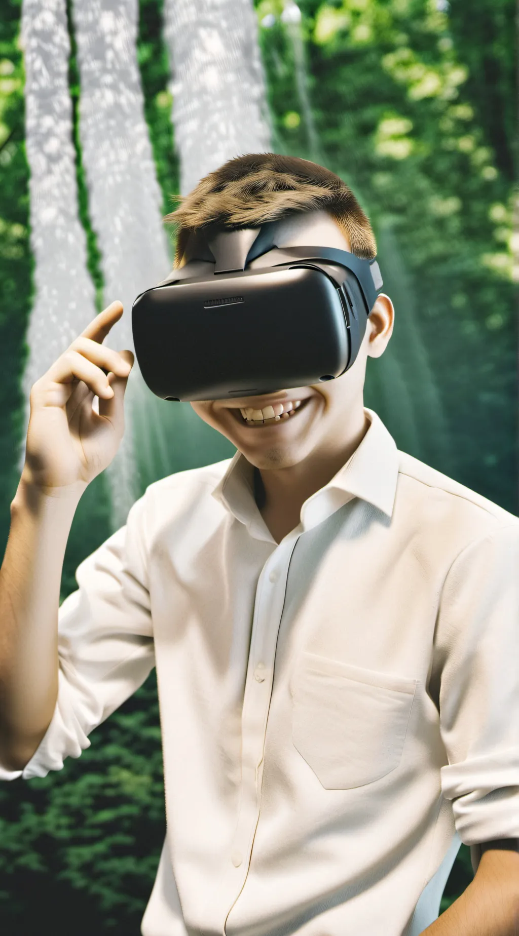 ai character: glitch trap background