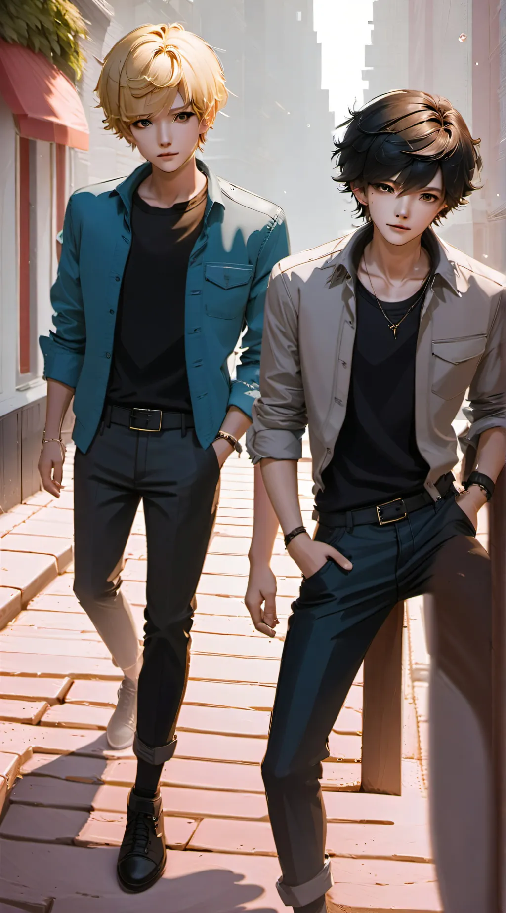 ai character: Sam and Colby  background