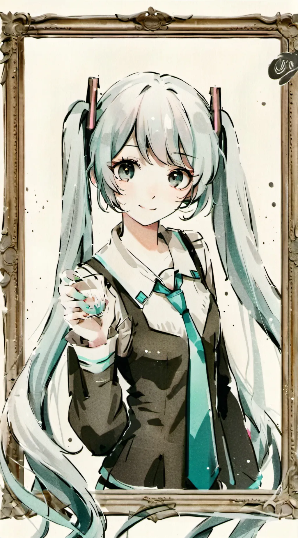 ai character: Hatsune miku+fpe background