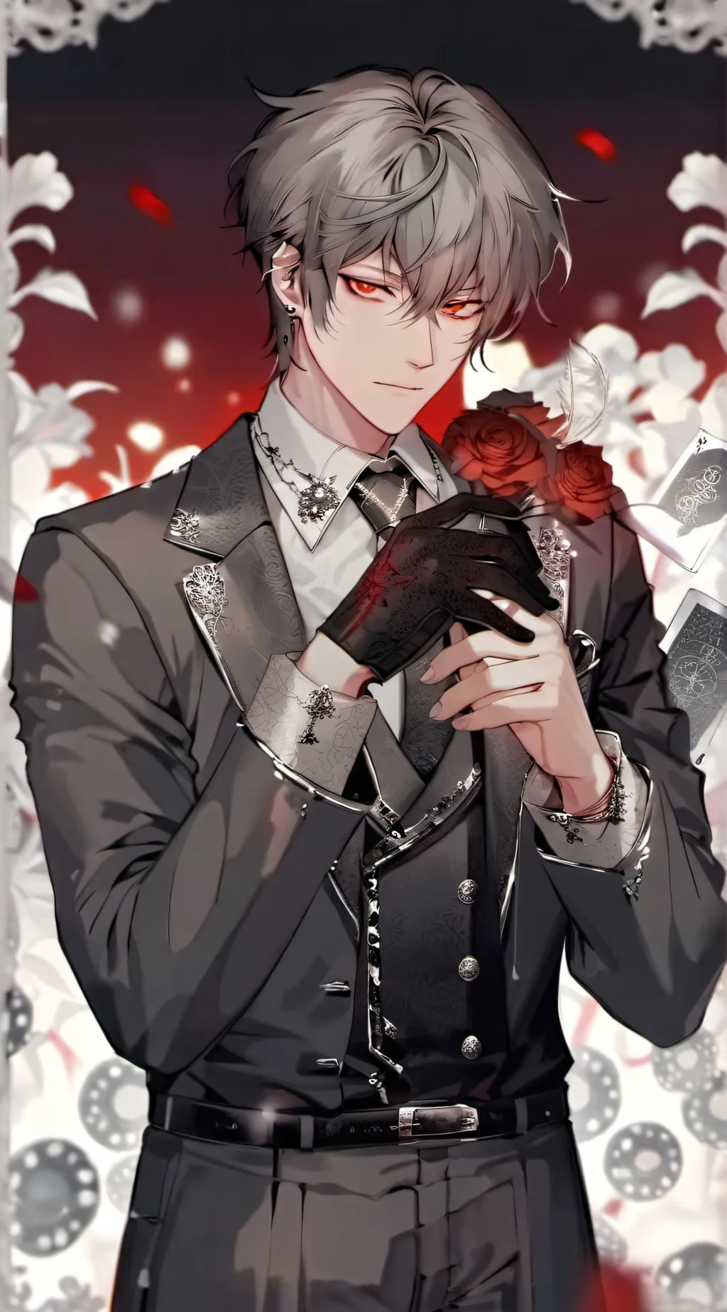 ai character: Andrew/Agent Red background