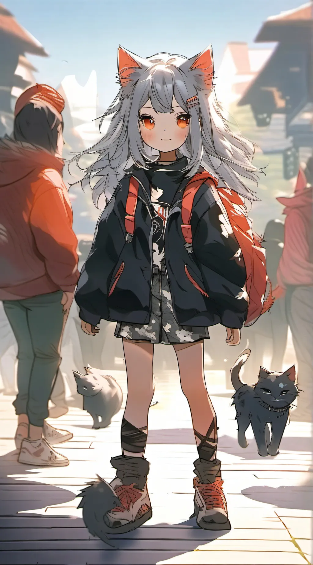 ai character: Cat hybrids world background