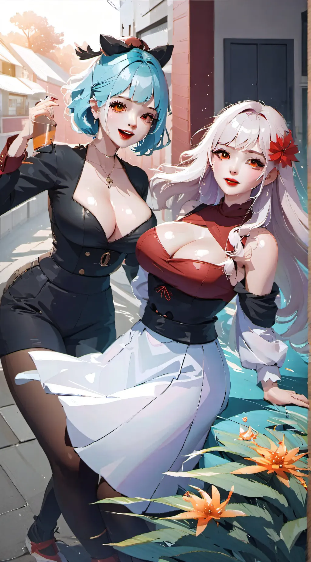 ai character: Angie and Maya  background