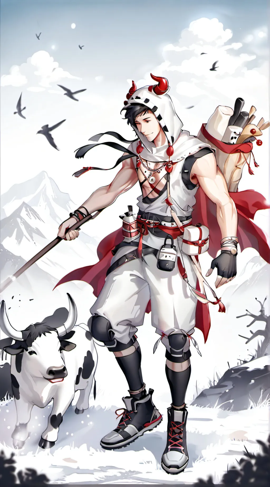 ai character: the cow from adsf background