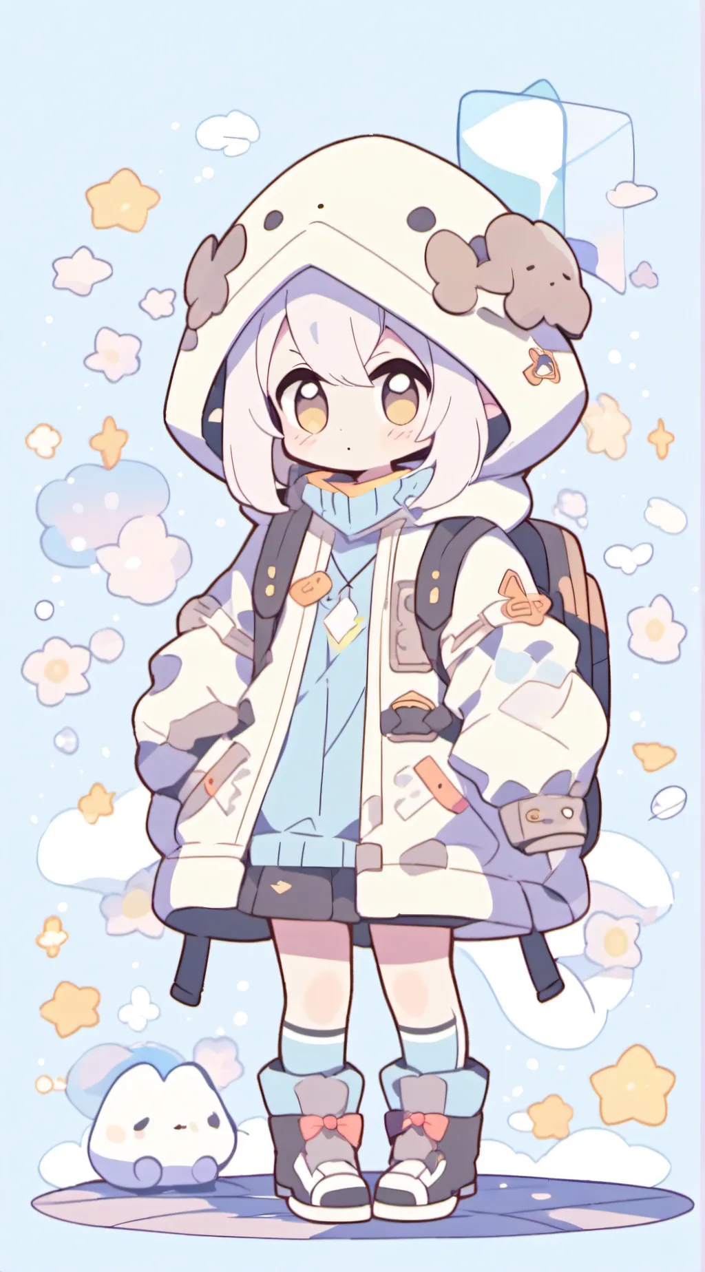 ai character: Radioapple background