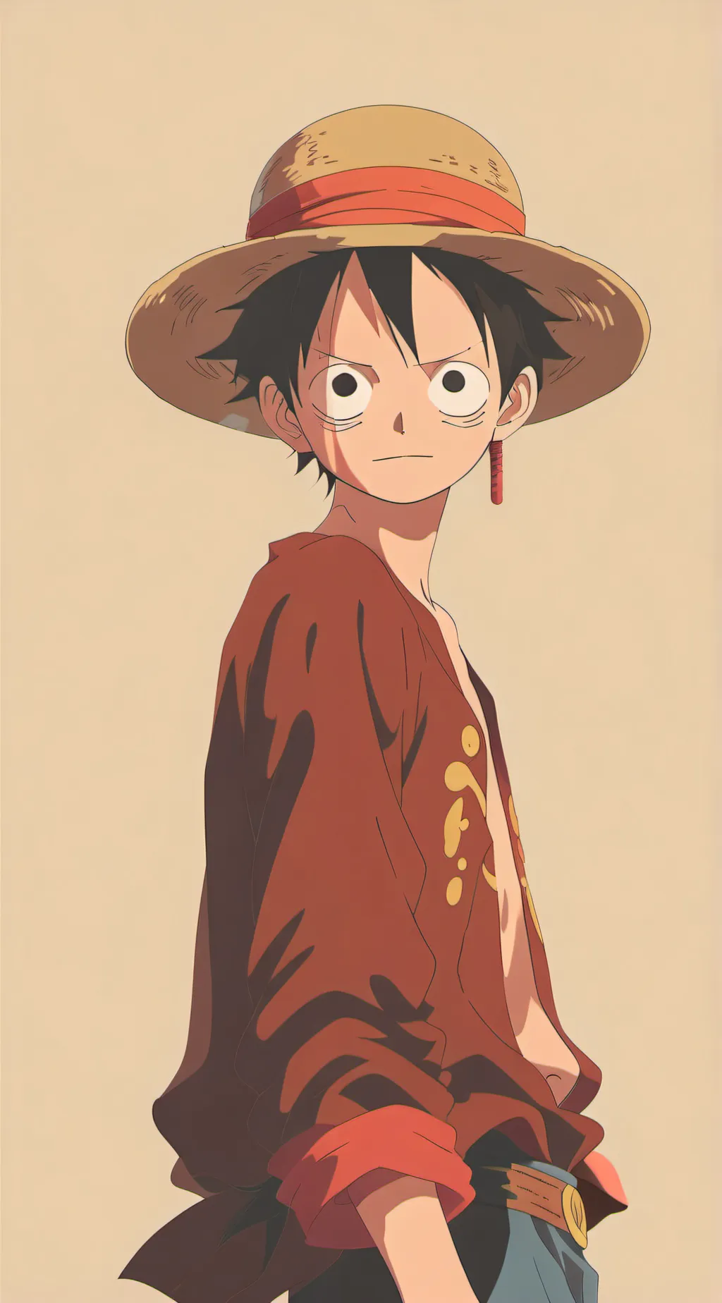 ai character: One piece (Luffy)  background
