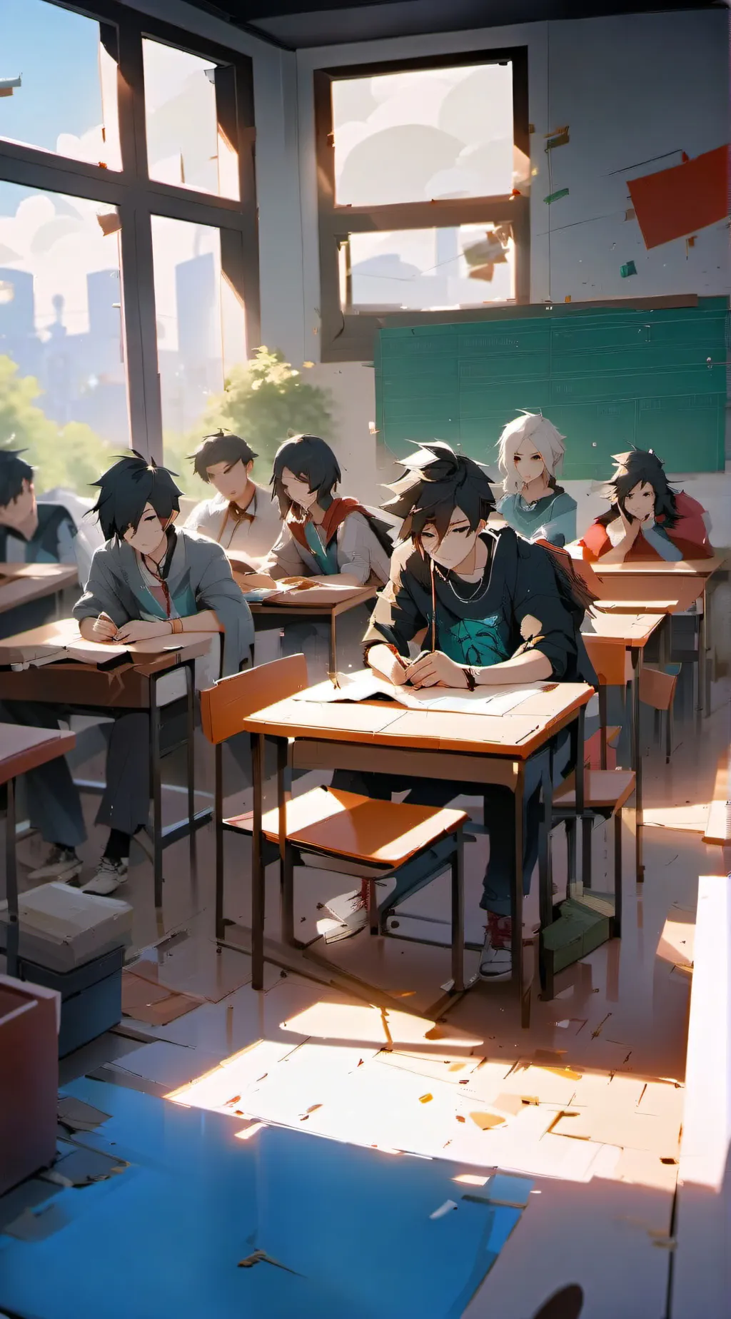 ai character: High school  background