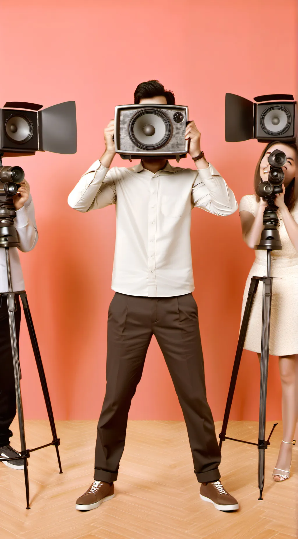 ai character: camera man background