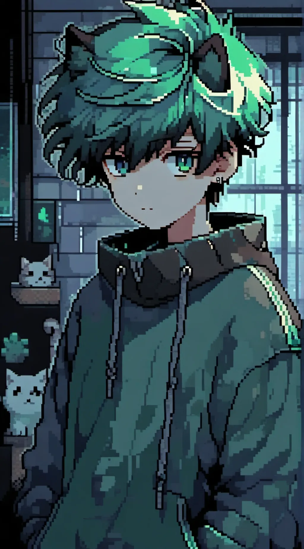 ai character: cat deku background