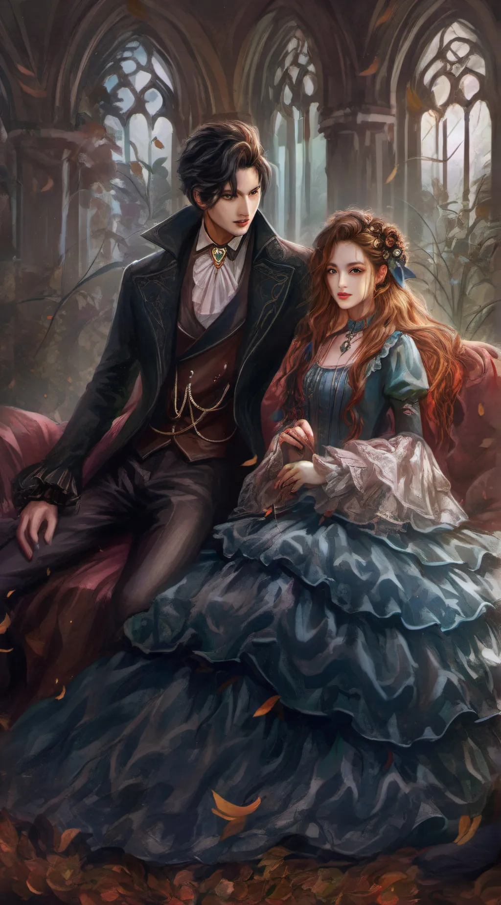 ai character: girl and boy background