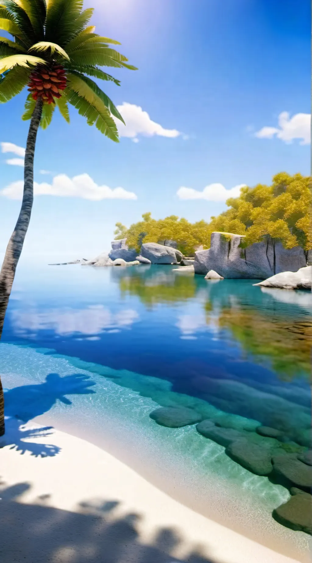 ai character: Mha at the beach background