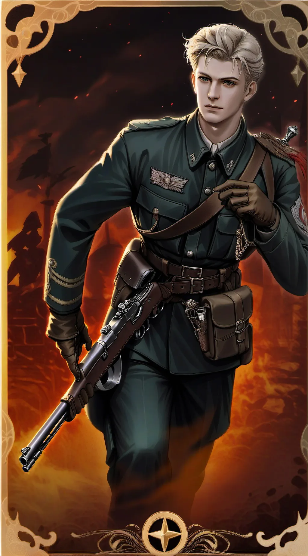 ai character: German soldier background