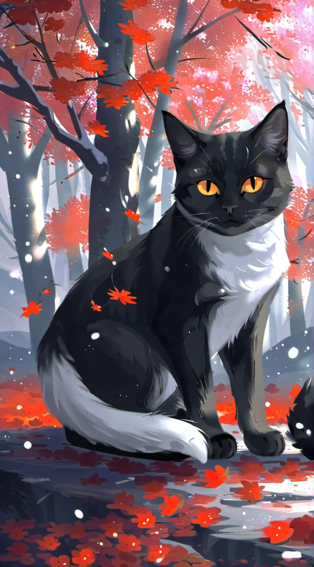 ai character: ￼BLaCK CAT background