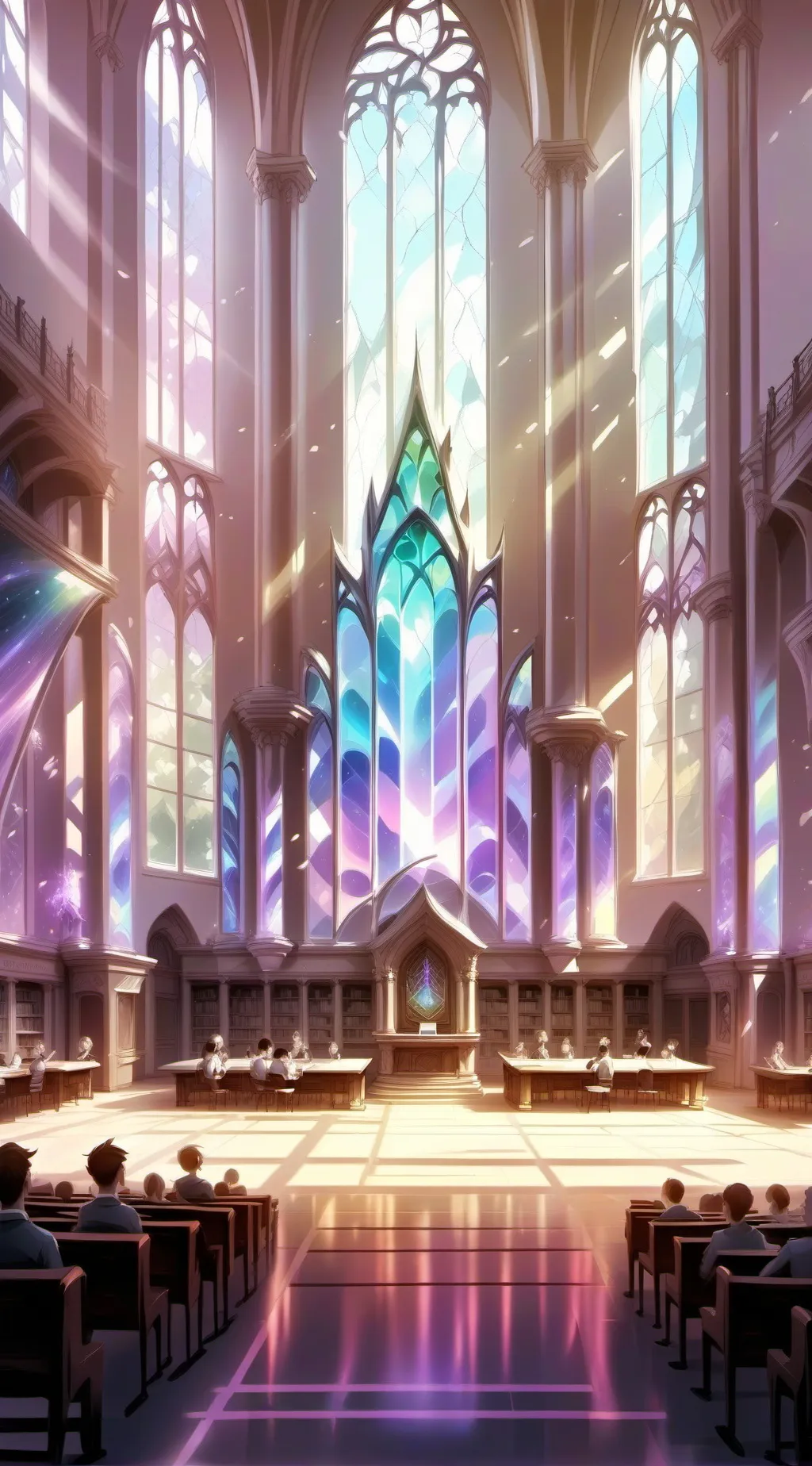 ai character: Hybrid school  background