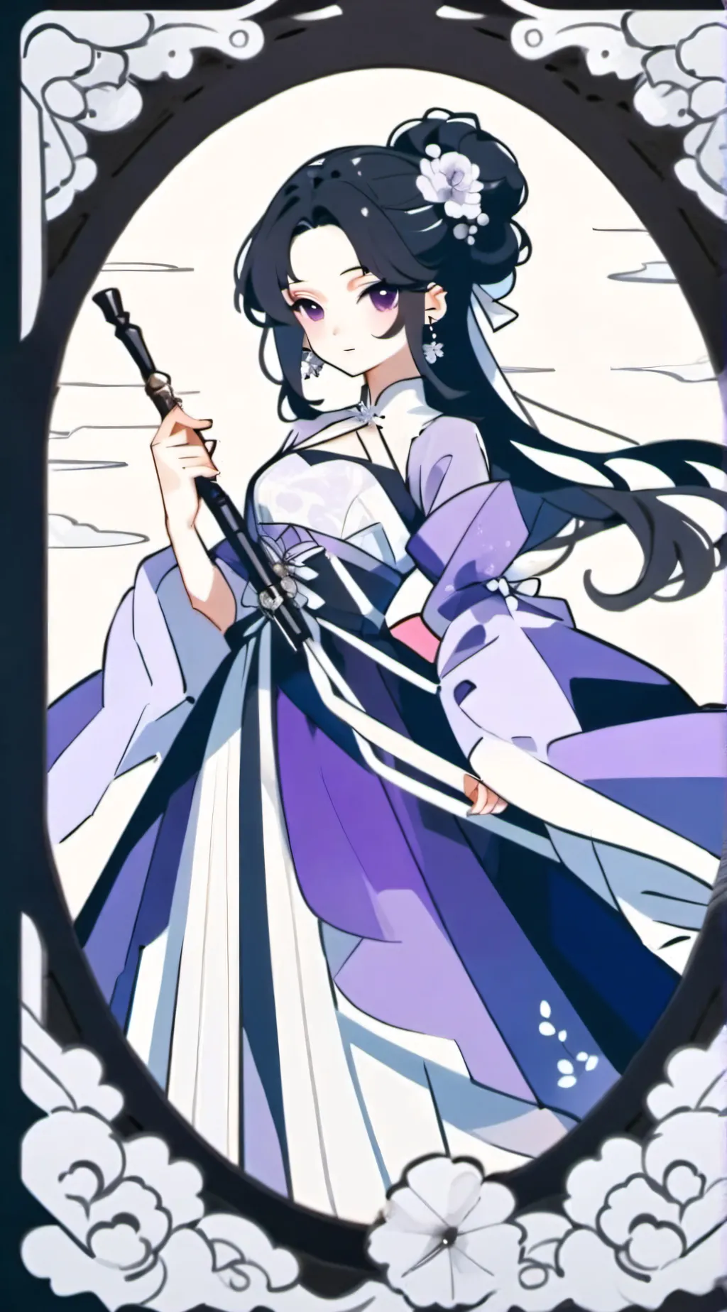 ai character: Nanny plum (plum) background