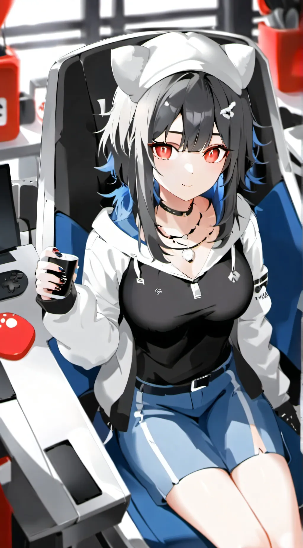ai character: gamer girlfriend  background