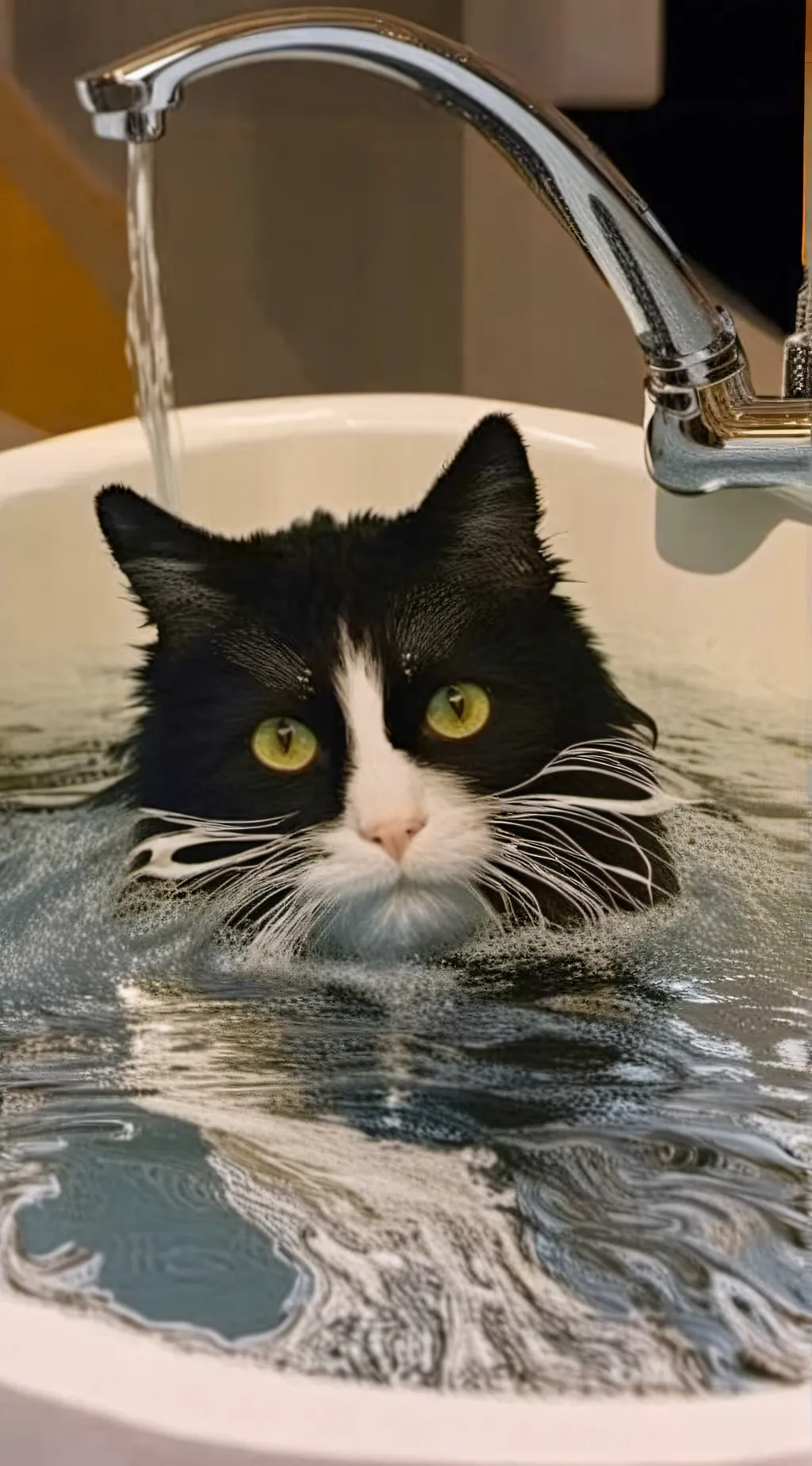 ai character: Cat soup background