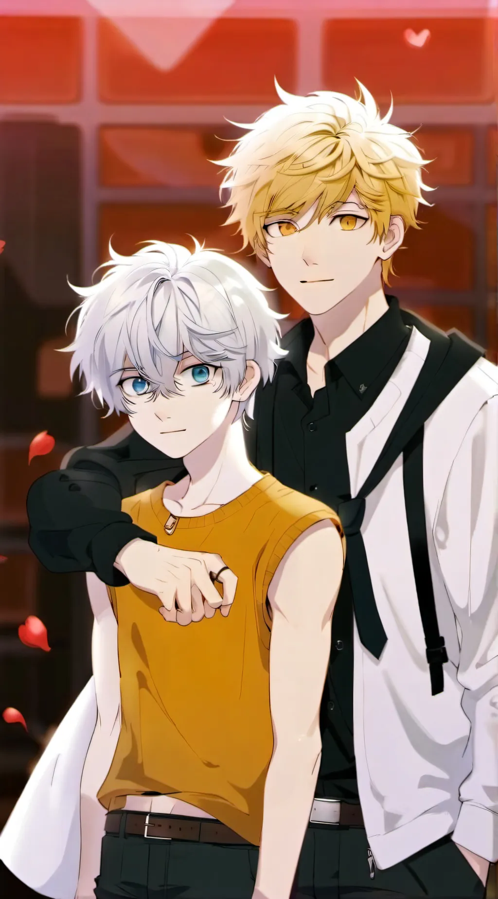 ai character: EZ and Zack Harry  background