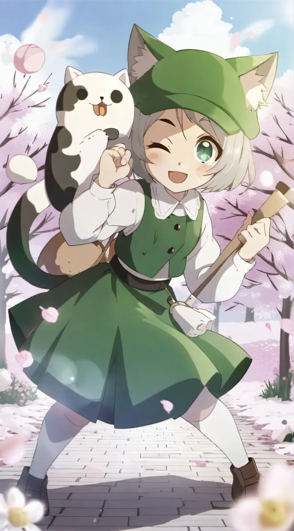 ai character: 🤍Mint💚 background