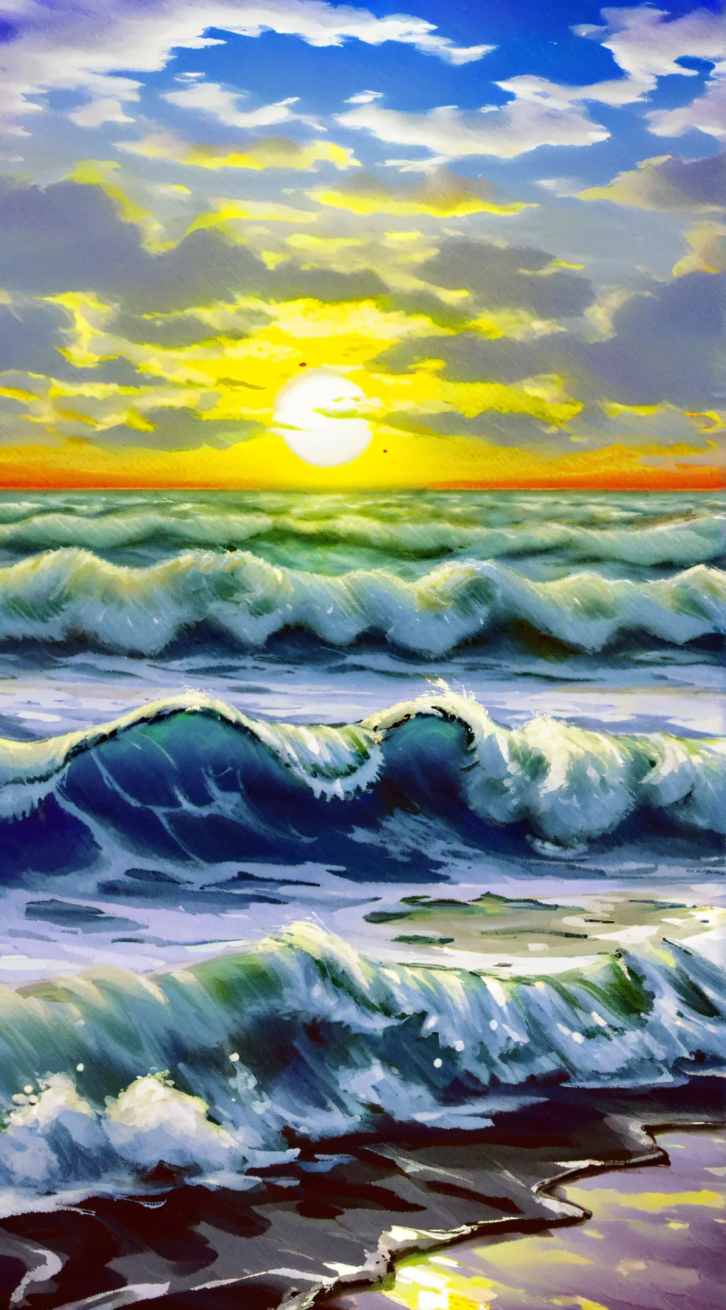 ai character: the rising Sun background