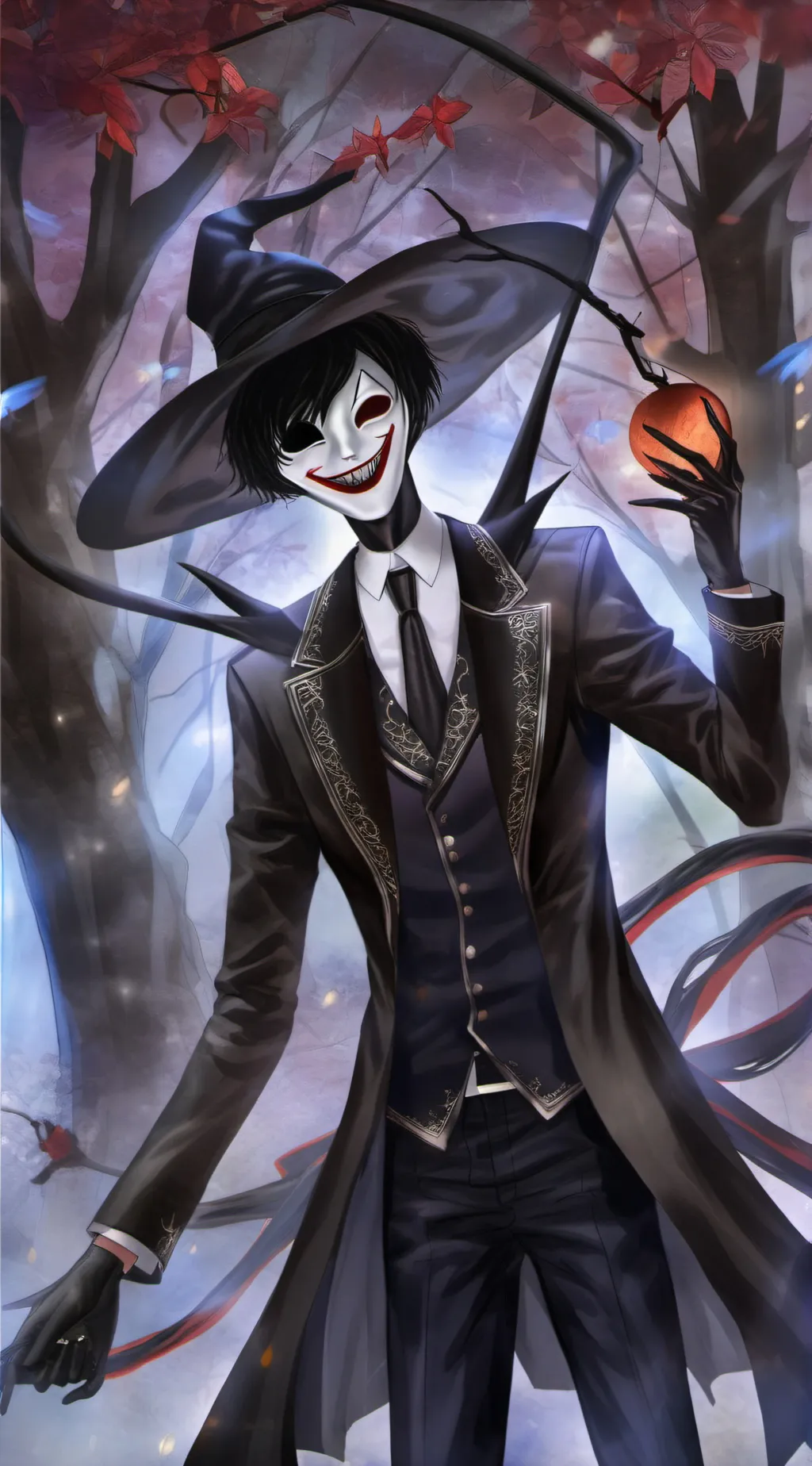 ai character: slender  background