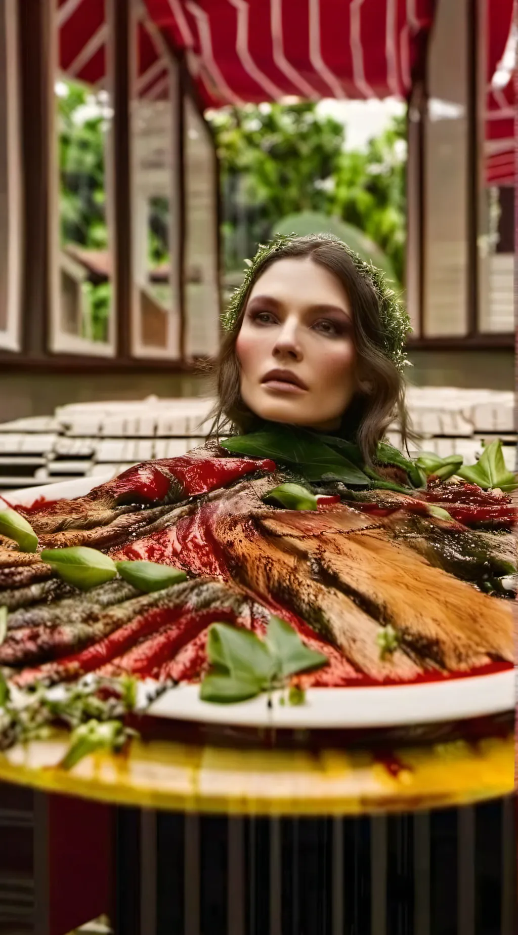 ai character: Head on a Platter background