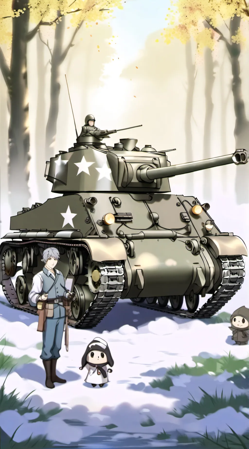 ai character: M4A2E8 Sherman background