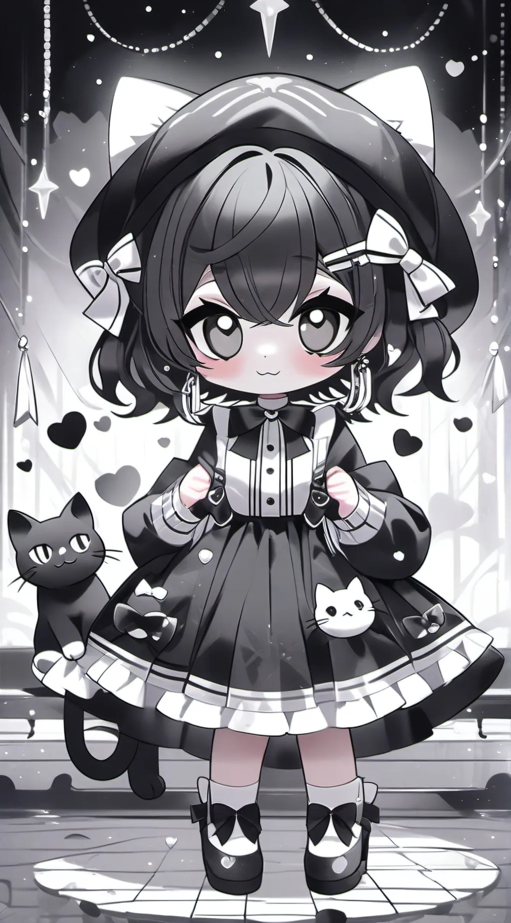 ai character: AVA🖤🤍  background