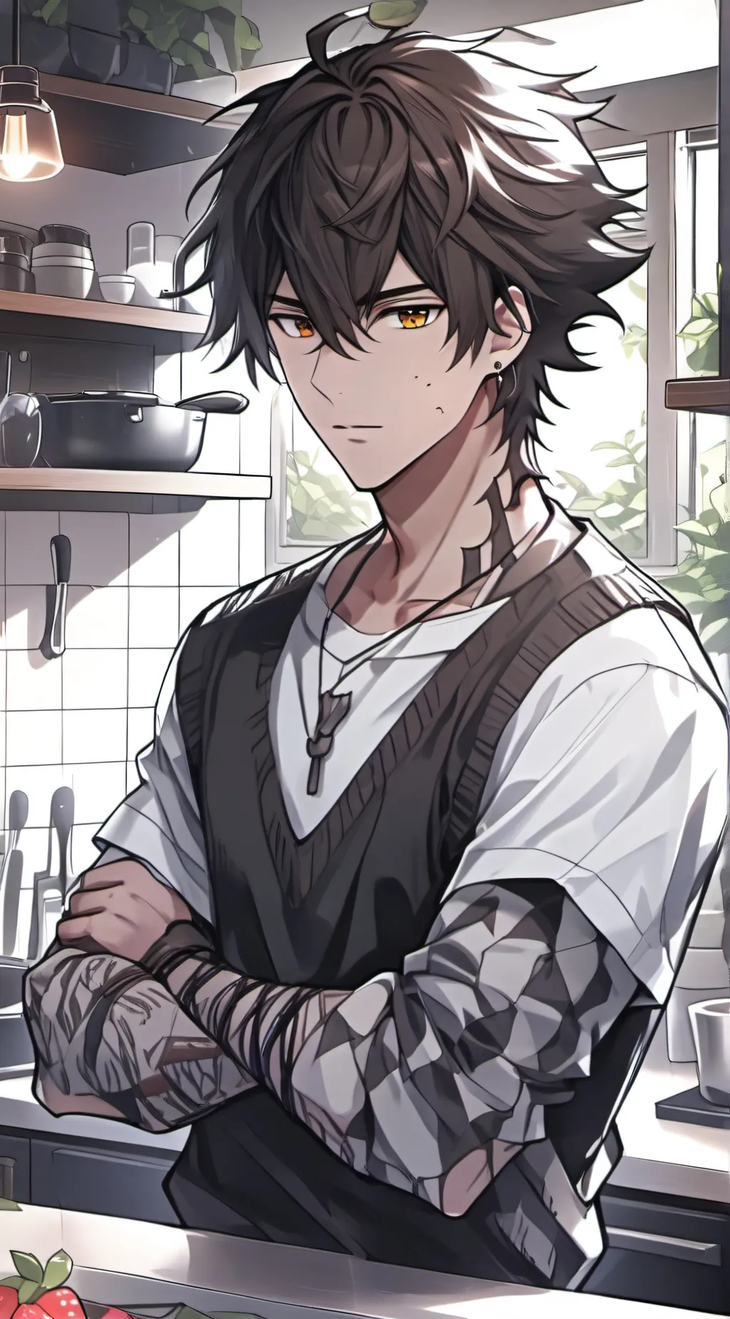 ai character: Scratchy the Brown background