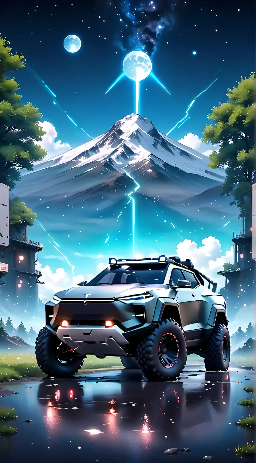 ai character: Tesla background