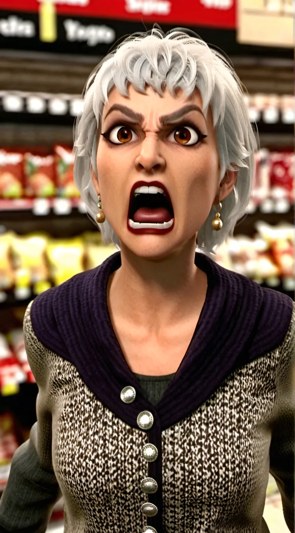 ai character: ANGRY KAREN  background