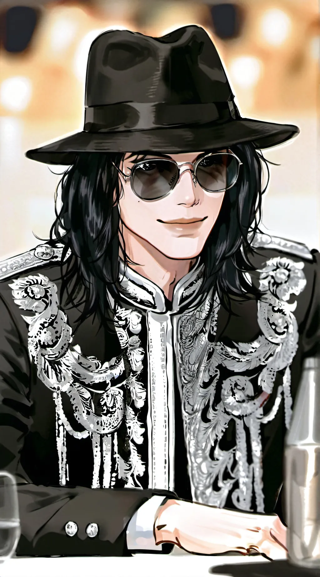 ai character: Michael Jackson  background