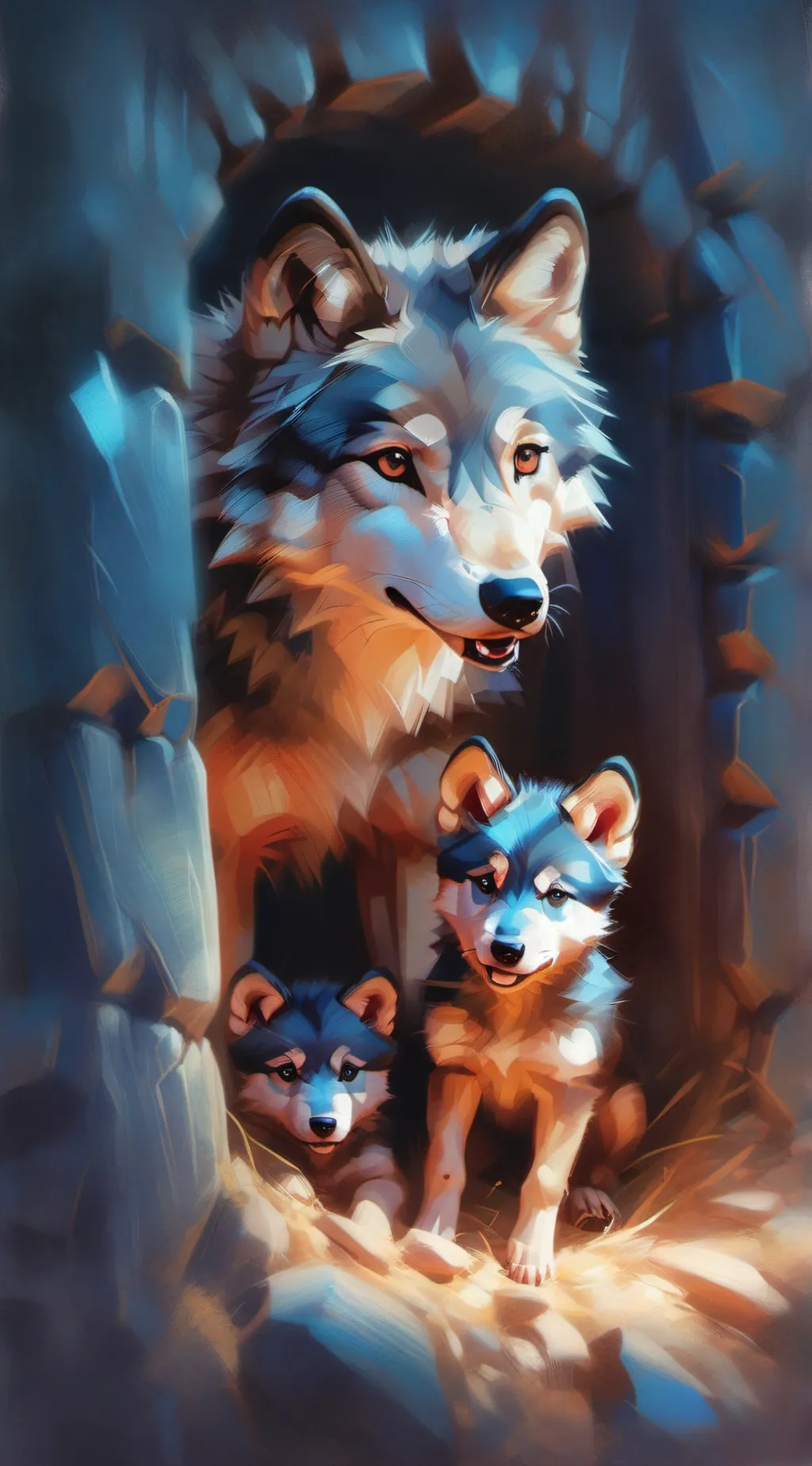 ai character: wolf family background