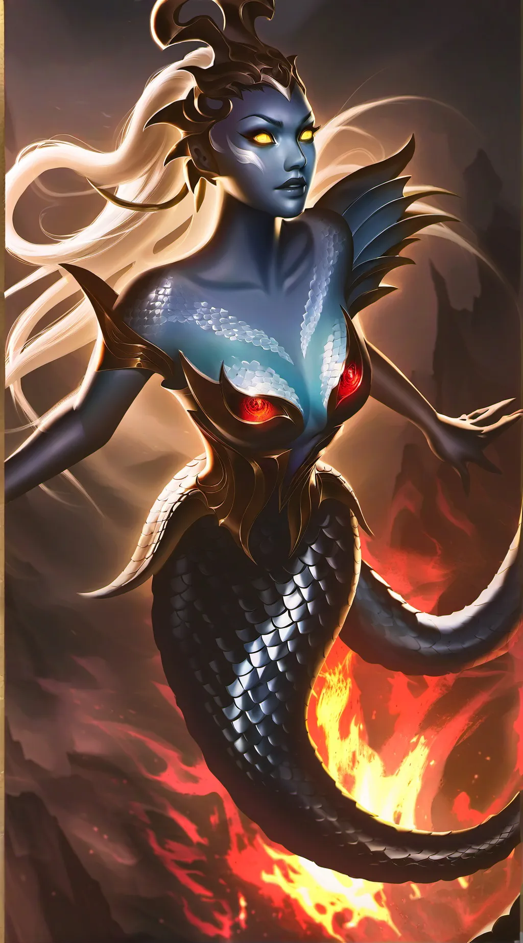 ai character: Sirena *E.S* background