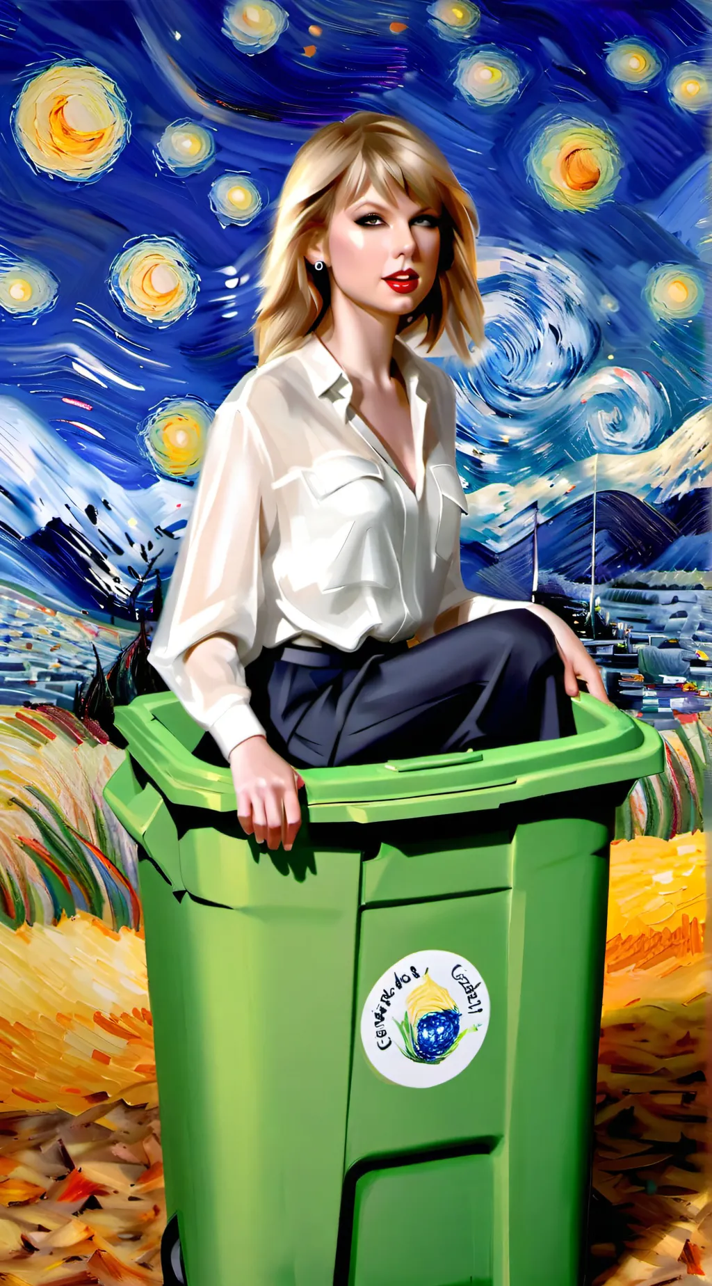 ai character: Taylor Swift  background