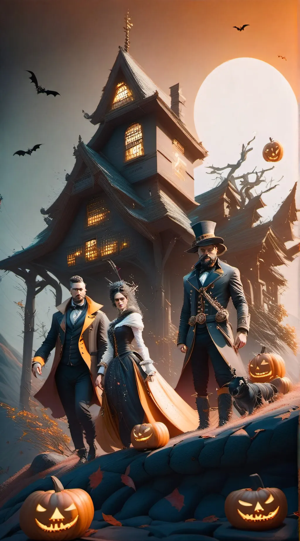 ai character: jjk Halloween! background