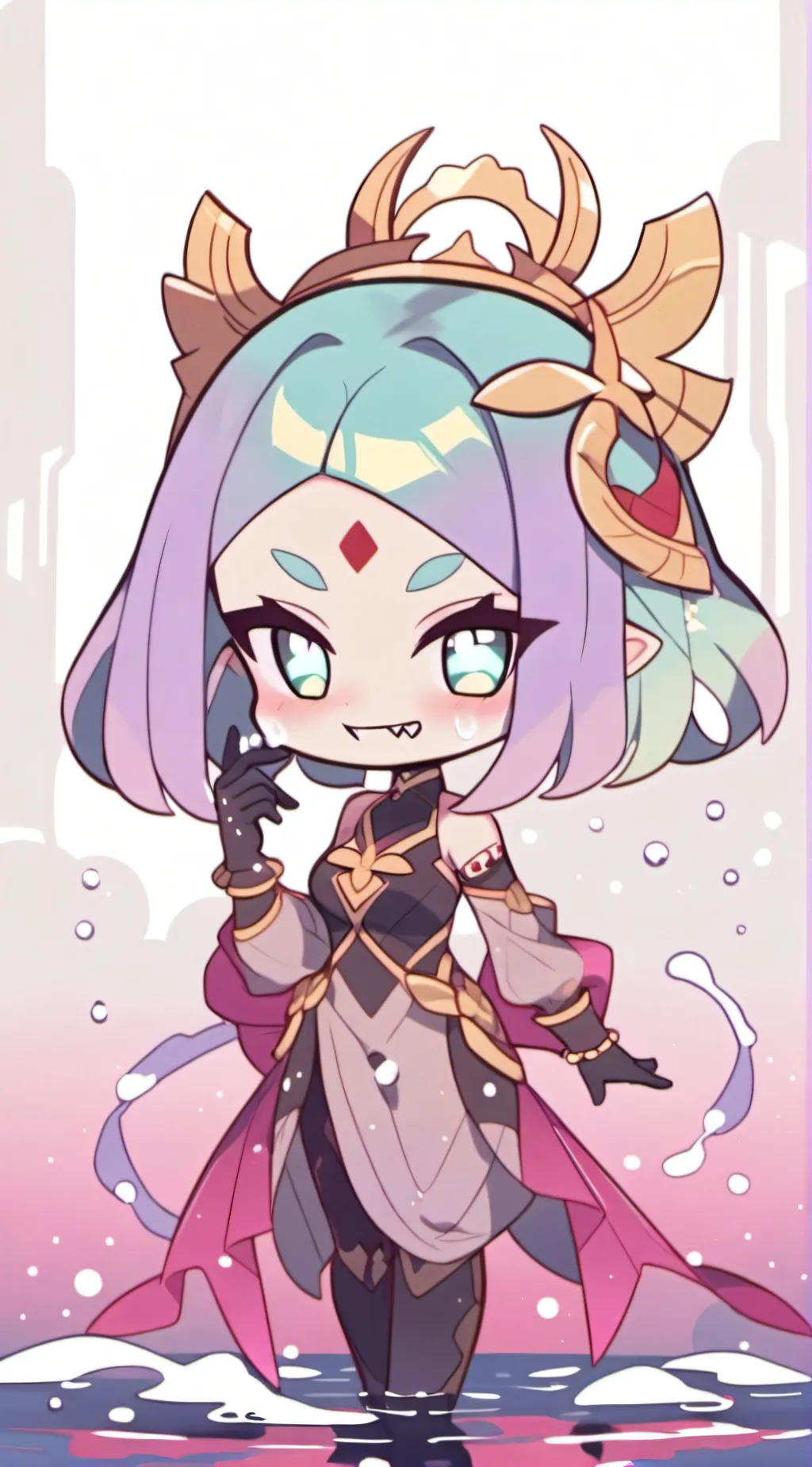 ai character: Aquamarine  background