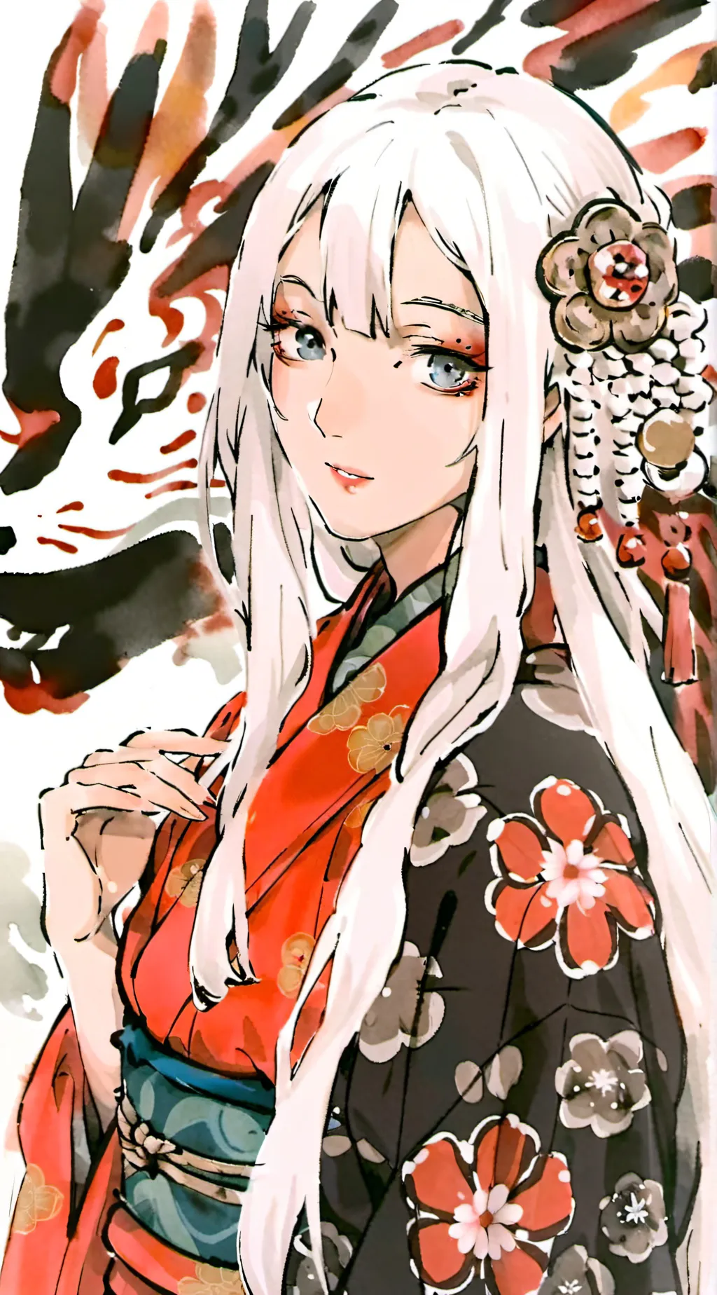 ai character: Okami Amertersu  background
