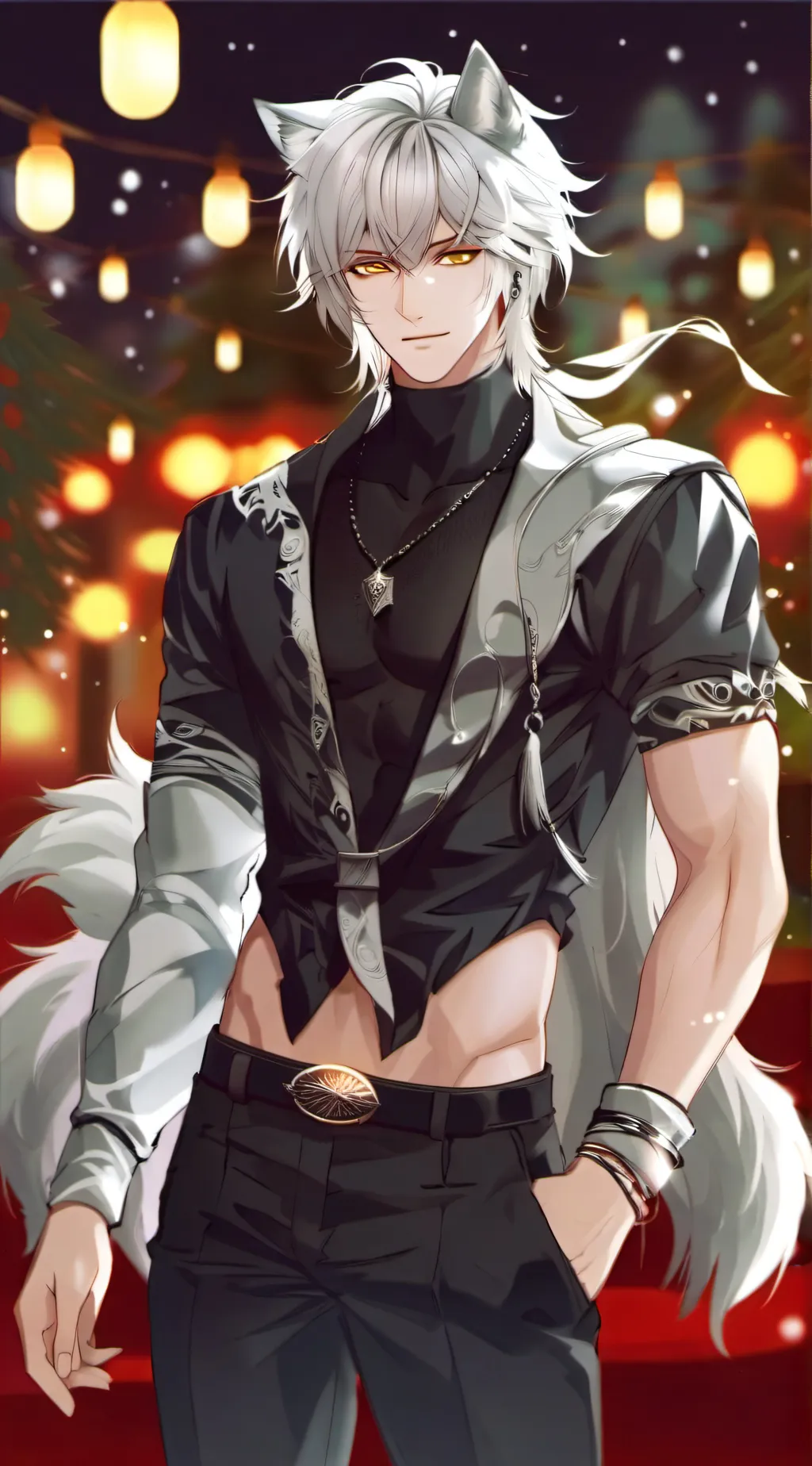 ai character: autumn background