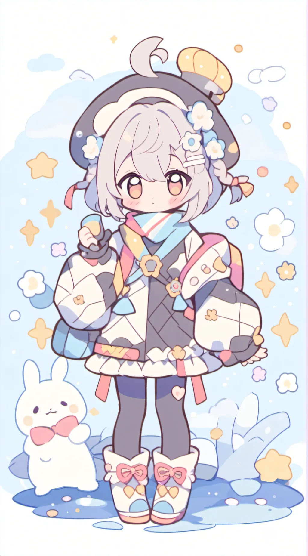 ai character: Cameraman woman  background