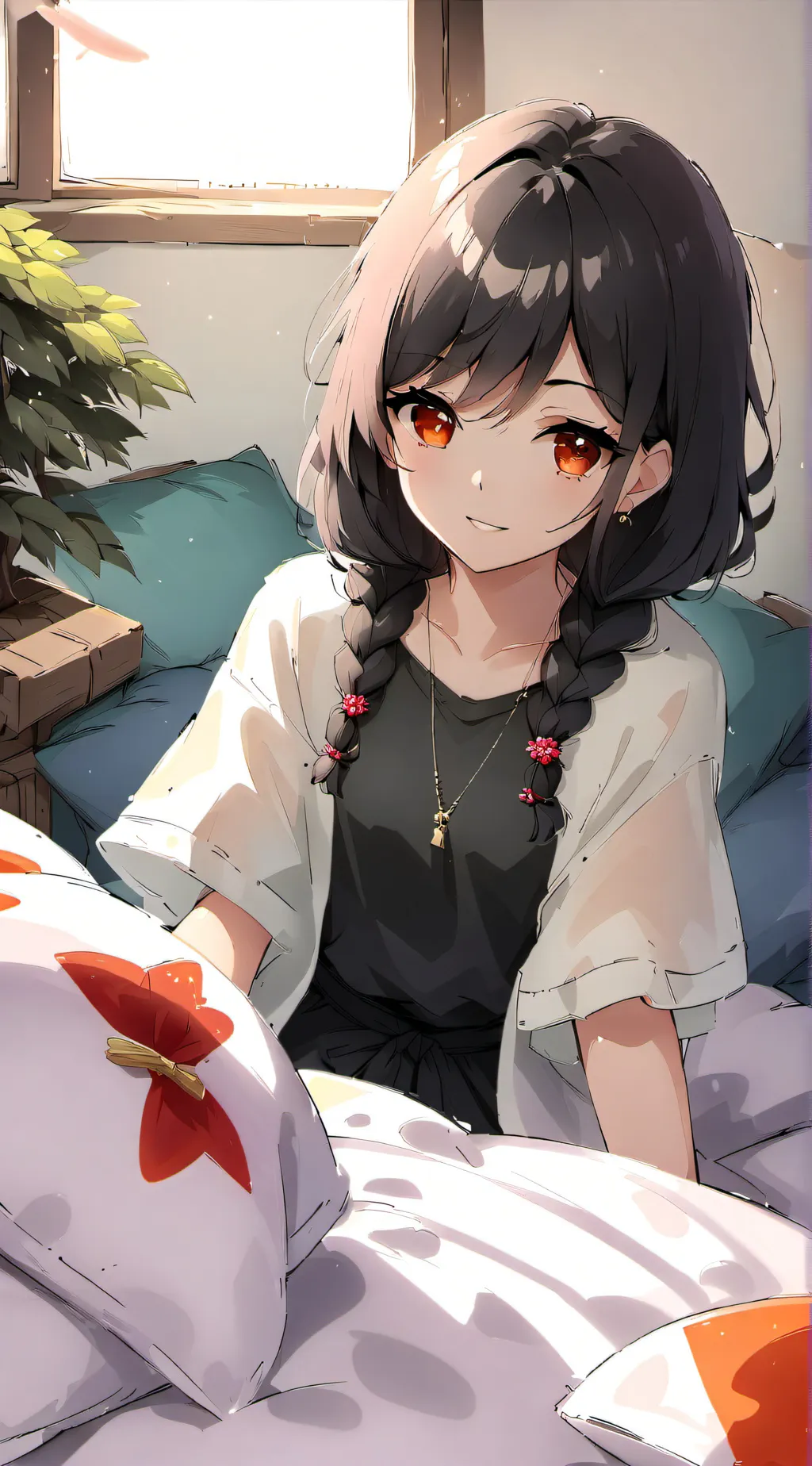 ai character: Leah  background