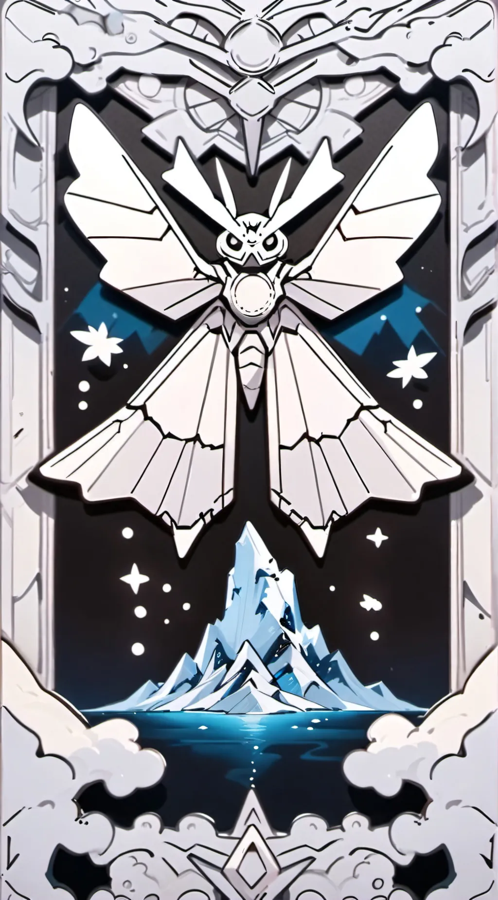 ai character: ZionD-ice mothra background