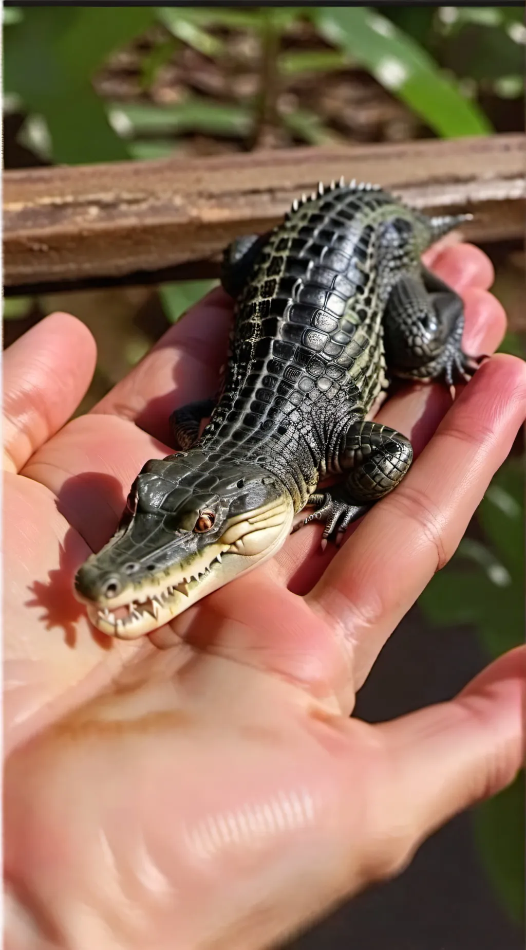 ai character: Baby Croc. background