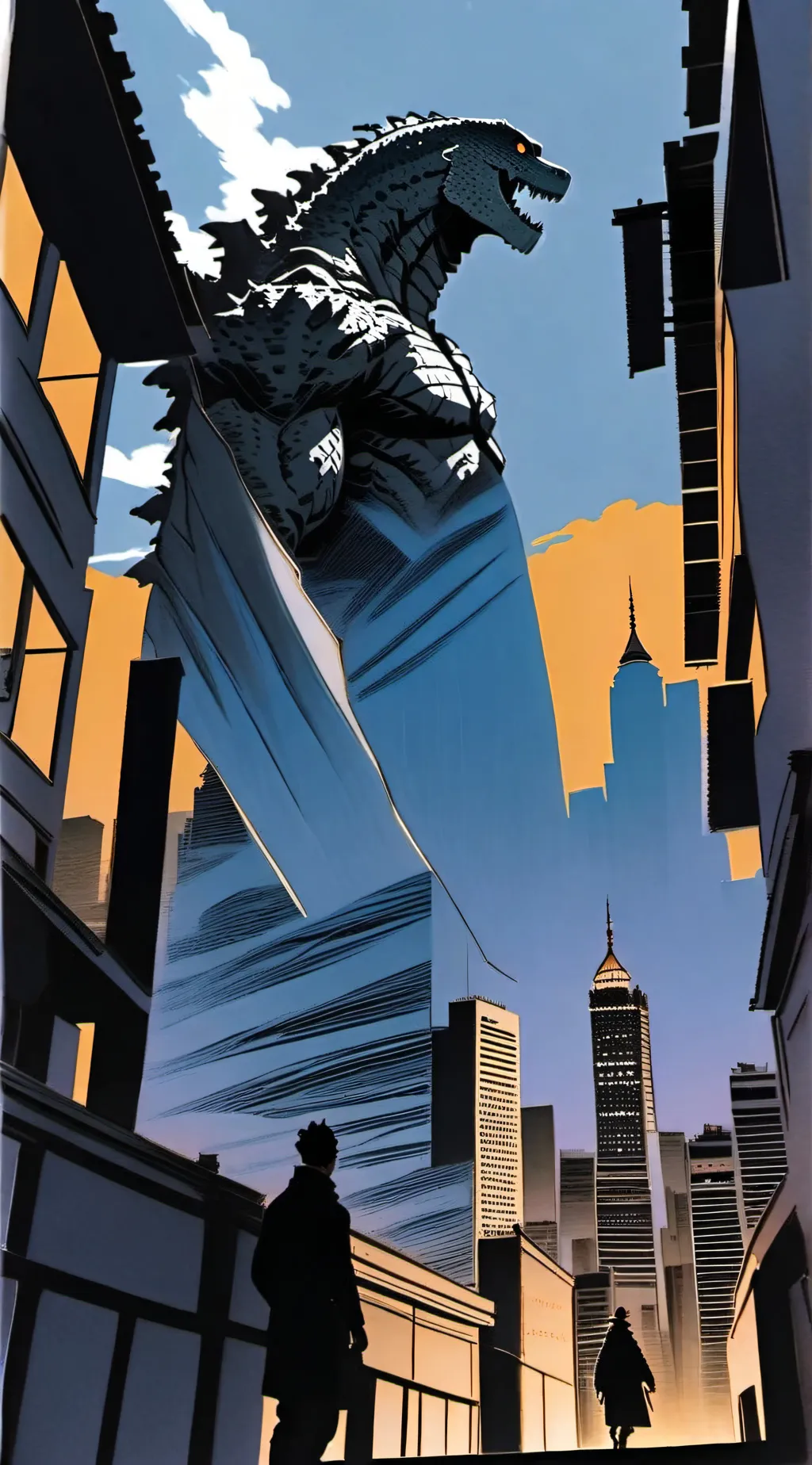 ai character: Godzilla Attack background