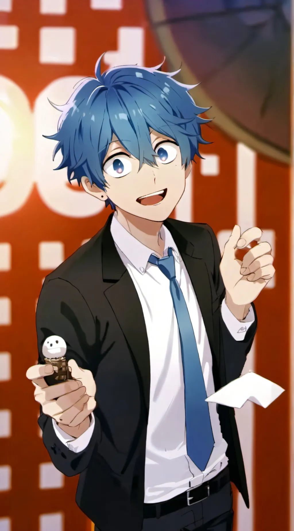 ai character: blue  background