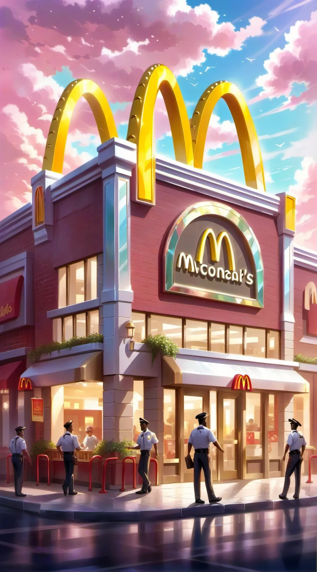 ai character: HH McDonald's! background