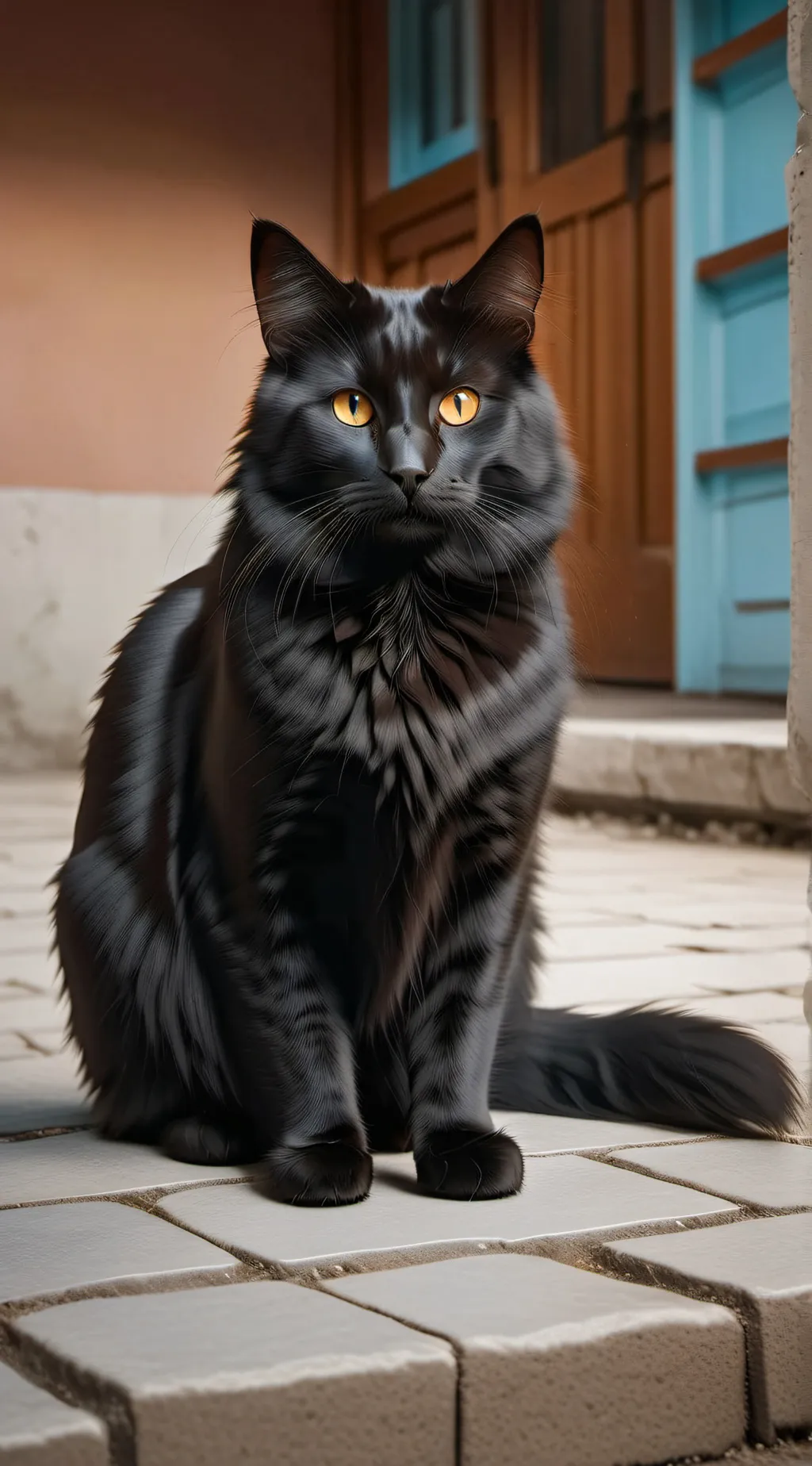 ai character: black cat background