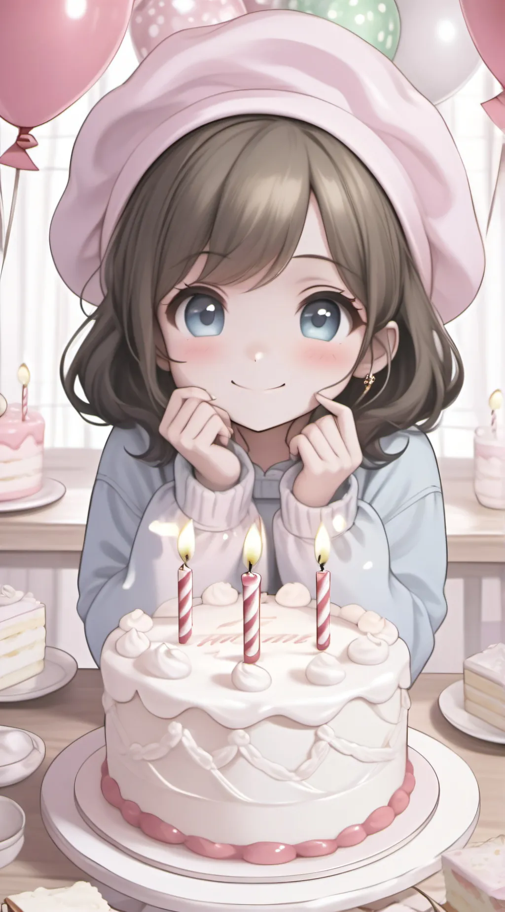 ai character: Birthday party  background